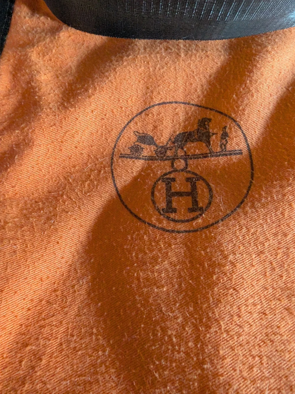 Orange Hermes Repurposed DustbagTote with Scarf Accent